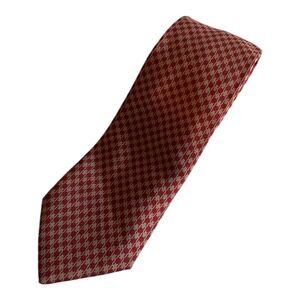 Pancaldi Prestige Silk Tie Maroon Geometric Made in Italy 55" Skinny 2.75 Width